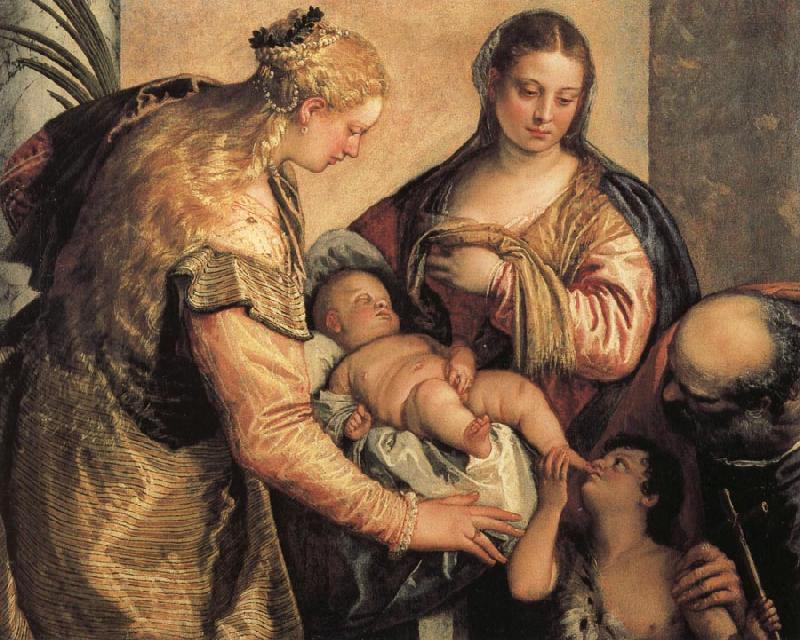 Paolo Veronese The Holy Family with St.Barbara and the Young St.John the Baptist China oil painting art